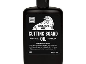 WALRUS OIL - زيت لوح التقطيع بالزيت والخشب بلوك الجزار ، زجاجة 8 أونصة ، آمنة للطعام من إدارة الغذاء والدواء