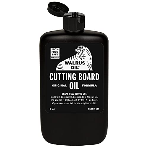 WALRUS OIL - زيت لوح التقطيع بالزيت والخشب بلوك الجزار ، زجاجة 8 أونصة ، آمنة للطعام من إدارة الغذاء والدواء WALRUS OIL - زيت لوح التقطيع بالزيت والخشب بلوك الجزار ، زجاجة 8 أونصة ، آمنة للطعام من إدارة الغذاء والدواء