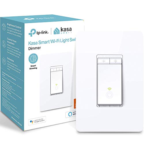 Kasa Smart Dimmer Switch HS220 ، عمود واحد ، يحتاج إلى سلك محايد ، مفتاح إضاءة Wi-Fi بسرعة 2.4 جيجا هرتز يعمل مع Alexa و Google Home ، معتمد من UL ، لا يوجد محور Kasa Smart Dimmer Switch HS220 ، عمود واحد ، يحتاج إلى سلك محايد ، مفتاح إضاءة Wi-Fi بسرعة 2.4 جيجا هرتز يعمل مع Alexa و Google Home ، معتمد من UL ، لا يوجد محور