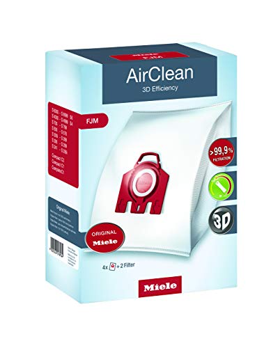 كيس غبار Miele AirClean 3D Efficiency ، نوع FJM ، 4 أكياس و 2 فلتر كيس غبار Miele AirClean 3D Efficiency ، نوع FJM ، 4 أكياس و 2 فلتر