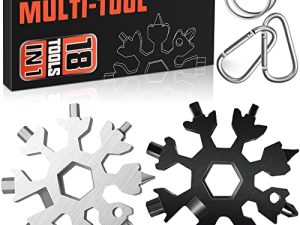حشوات تخزين للرجال ، 18 في 1 Snowflake Multitool ، عبوتان من هدايا عيد الميلاد للرجال والأب ، أدوات رائعة يدوية متعددة الأدوات في الهواء الطلق للتخييم وفتاحة زجاجات محمولة ومفك براغي مسطح