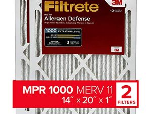 Filtrete 14x20x1 ، فلتر هواء فرن AC ، MPR 1000 ، Micro Allergen Defense ، 2 عبوة (الأبعاد الدقيقة 13.781 × 19.781 × 0.84)