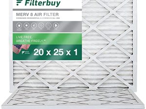Filterbuy 20x25x1 Air Filter MERV 8 Dust Defense (4-Pack) ، مطوي استبدال فلاتر هواء فرن HVAC AC (الحجم الفعلي: 19.50 × 24.50 × 0.75 بوصة)