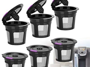6 عبوات من أكواب K قابلة لإعادة الاستخدام من أجل Keurig ، مرشحات قهوة KCUPS قابلة لإعادة الملء من LivingAid ، كبسولات قهوة قابلة لإعادة الاستخدام من الشبك المقاوم للصدأ متوافقة مع ماكينة صنع القهوة Keurig 1.0 أو 2.0 Keurig ، خالية من BPA