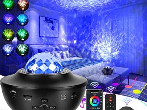 جهاز عرض Galaxy Projector Star ، جهاز عرض Star Night Light لغرفة النوم مع مكبر صوت بلوتوث ، ومؤقت ، وجهاز تحكم عن بعد ، و 10 تأثيرات لونية ، و Alexa و Google Assistant Control للأطفال البالغين