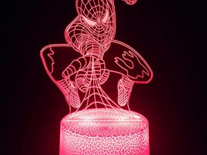 مصباح ليلي للأطفال من mazumi8 سبايدرمان هدية - 16 لونًا قابل للتعتيم مع إضاءة LED سبايدرمان مع ريموت وذكي اللمس ، ديكورات غرفة النوم مصباح بجانب السرير - ألعاب سبايدرمان للكبار والمراهقين والأولاد والبنات