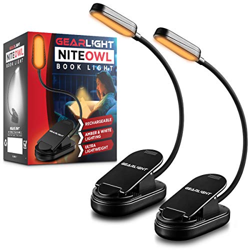 مصباح كتب قابل لإعادة الشحن من GearLight للقراءة في السرير - حشوات تخزين 2 عبوة مصباح قراءة بمشبك LED قابل للتعديل للكتب في السرير - ملحقات كتب مصباح القراءة للبالغين والأطفال مصباح كتب قابل لإعادة الشحن من GearLight للقراءة في السرير - حشوات تخزين 2 عبوة مصباح قراءة بمشبك LED قابل للتعديل للكتب في السرير - ملحقات كتب مصباح القراءة للبالغين والأطفال