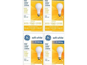 GE 97494 إضاءة 50/100/150-Watt ، 3-Way Light Bulb ، Soft White ، 4 عبوات