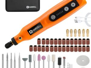 أداة دوارة صغيرة لاسلكية من HARDELL ، مجموعة أدوات دوارة للشحن 5 سرعات و USB مع 55 ملحقًا ، أداة دوارة كهربائية متعددة الأغراض 3.7 فولت للصنفرة والتلميع والحفر والحفر والنقش والحرف اليدوية