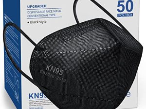 أقنعة الوجه Boncare KN95 ، أقنعة سوداء KN95 50 عبوة ، أقنعة للوجه من 5 طبقات