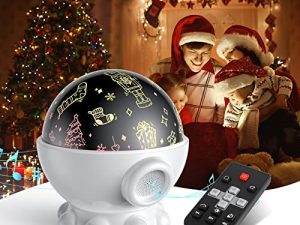 جهاز عرض ضوئي ليلي من Chiristmas Gift للأطفال ، مصباح إضاءة محيطي للأولاد بعمر 3-8 سنوات ، 4 في 1 إسقاط على شكل نجمة وقمر للفتيات بعمر 2-10 سنوات ، 9 أغاني تهويدة ، ألعاب للأطفال الصغار ، جهاز تحكم عن بعد