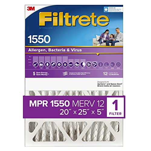 فلتر هواء Filtrete 20x25x5 ، MPR 1550 DP ، بطية عميقة صحية فائقة الحساسية ، عبوة واحدة (الأبعاد الفعلية 19.56x24.19x4.69) فلتر هواء Filtrete 20x25x5 ، MPR 1550 DP ، بطية عميقة صحية فائقة الحساسية ، عبوة واحدة (الأبعاد الفعلية 19.56x24.19x4.69)