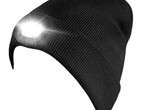 هدايا SnowCinda للرجال الأب ، قبعة بيني LED للرجال / النساء ، قبعة صغيرة مع ضوء ، قبعات شتوية للرجال ، قبعة كشافات LED ، أفكار هدايا للرجال لصديقها في سن المراهقة (أسود)