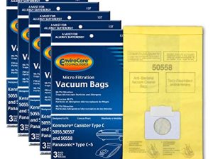 أكياس المكنسة الكهربائية البديلة Envirocare مصنوعة لتناسب حاوية Kenmore من النوع C / Q. عبوات 5055 و 50557 و 50558 باناسونيك من النوع C-5،15