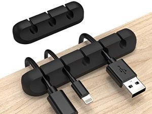 منظم أسلاك INCHOR ، حامل سلك مشابك الكابلات ، إدارة الكابلات ، مشابك سلك الطاقة لكابل USB ، عبوتان من منظمي الكابلات لمنزل السيارة والمكتب (5 ، 3 فتحات)