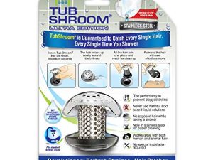 واقي تصريف حوض الاستحمام من TubShroom Ultra Revolutionary ، ماسك / مصفاة / كمين من الفولاذ المقاوم للصدأ ، عبوة واحدة ، فضي