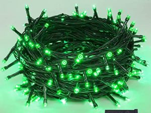 أضواء سلسلة YIQU قابلة للتمديد 82FT 200 LED خضراء للكريسماس في الهواء الطلق / داخلي ، 8 أوضاع إضاءة متصلة بسلسلة أضواء لتزيين الكريسماس ، غرفة نوم ، حديقة ، حديقة ، فناء شجرة