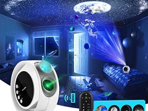 جهاز عرض LaView Star HD صورة كبيرة منطقة العرض أضواء LED لغرفة النوم وحدة التحكم عن بعد بالأشعة تحت الحمراء 3 مستويات ضوء ليلي صامت للدوران ، بما في ذلك 6K قابلة للاستبدال 4 أقراص Galaxy