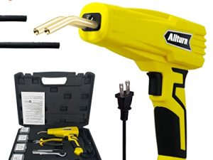 ماكينة لحام بلاستيكية 110V-100W نسخة مطورة من Allturn ، طقم لحام بلاستيكي لإصلاح ممتص الصدمات ، ذو طيات ، سكين ، الزاوية المسطحة / الخارجية / الزاوية الداخلية / دبابيس الموجة ، مسدس لحام البلاستيك (أصفر)