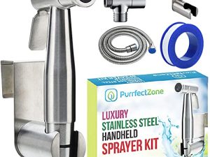 Purrfectzone Bidet Sprayer للمرحاض ، مجموعة البخاخ المحمولة ، بيديت باليد ، مجموعة بخاخ حفاضات القماش - سهلة التركيب