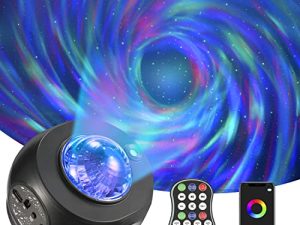 جهاز عرض Galaxy Projector Star Lights ، جهاز عرض ضوئي ليلي للسقف على شكل نجمة من NEWITEE مزود بسماعة بلوتوث وجهاز عرض لولبي مجرة للتحكم عن بعد لغرفة النوم وغرفة المنزل