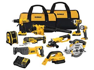 DEWALT 20V MAX Power Tool Combo Kit ، 10-Tool Cordless Power Tool Set مع بطاريتين وشاحن (DCK1020D2)
