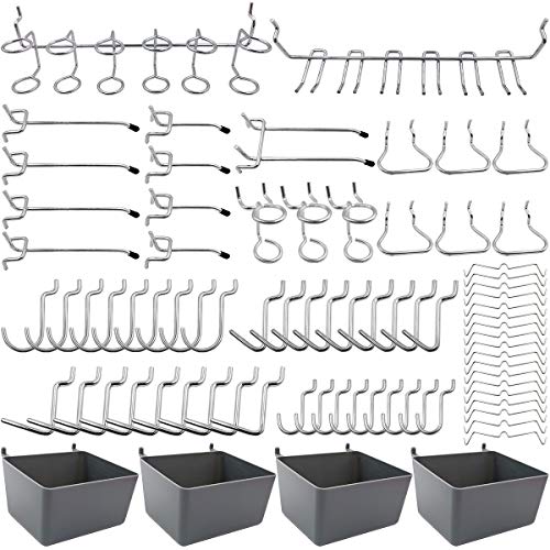 مجموعة خطافات FRIMOONY Pegboard مع صناديق Pegboard وأقفال Peg لتنظيم الأدوات المختلفة ، 80 قطعة مجموعة خطافات FRIMOONY Pegboard مع صناديق Pegboard وأقفال Peg لتنظيم الأدوات المختلفة ، 80 قطعة