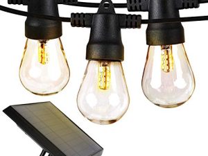 أضواء سلسلة خارجية تعمل بالطاقة الشمسية من Brightech Ambience Pro ، مصابيح فناء مقاومة للماء بدرجة تجارية ، 27 قدمًا من مصابيح Edison ، أضواء سلسلة LED تعمل بالطاقة الشمسية مقاومة للكسر في الهواء الطلق - 1W LED ، ضوء أبيض ناعم