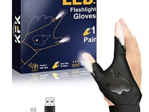 KFK Stocking Stuffers for Men LED Flashlight Gloves هدايا للرجال ، قفازات مع مصابيح قابلة لإعادة الشحن ، أدوات للرجال ، هدايا للرجال للكريسماس ، أعياد الميلاد ، الأب ، الزوج ، العامل الماهر