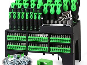 طقم مفكات براغي مغناطيسية 118 قطعة من SWANLAKE GARDEN TOOLS بترتيب بلاستيكي ، أدوات للرجال